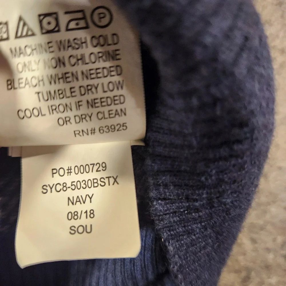 Hawker‎ Rye Sweater Mens 2XL Cotton Cashmere PulloverNavy Herringbone V Neck